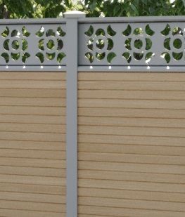 Composite Gates UK light grey composite post with matching screen