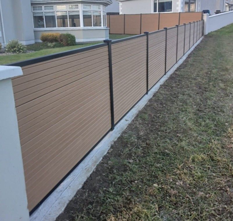 Composite Gates UK anthracite grey composite fencing with gate in Stoke on Trent