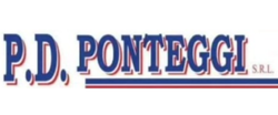 Logo con la scritta “PD PONTEGGI SRL” in blu e rosso su sfondo bianco.
