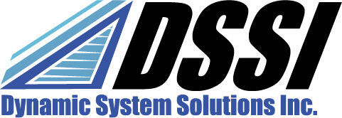 The logo for dynamic system solutions inc. is blue and black.