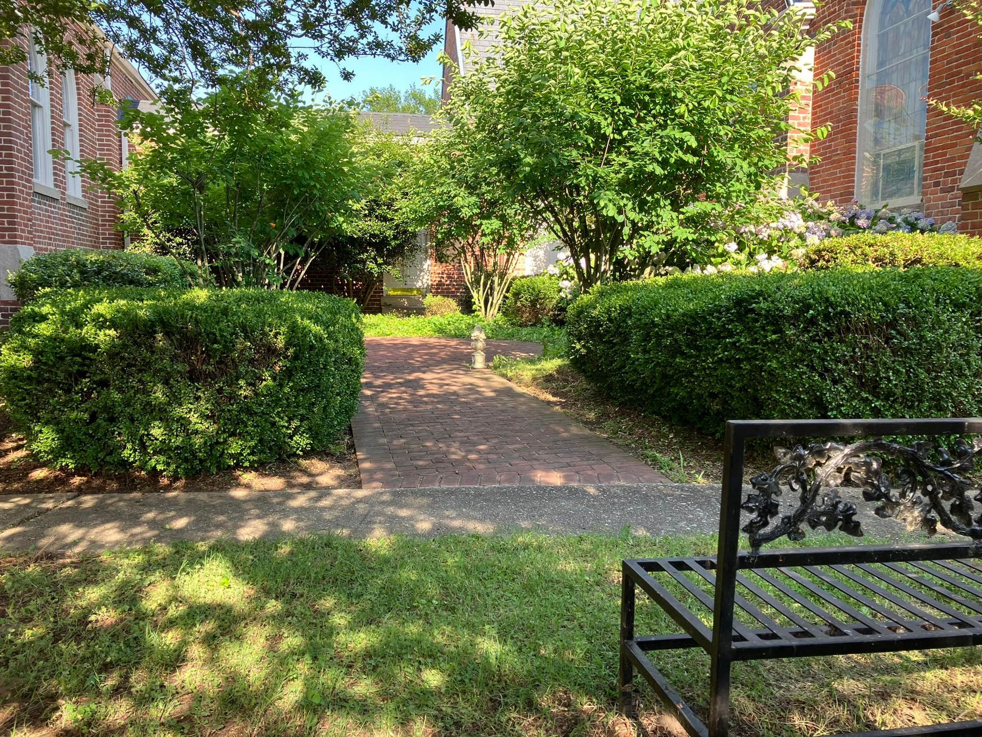 St. John's memorial garden with bench