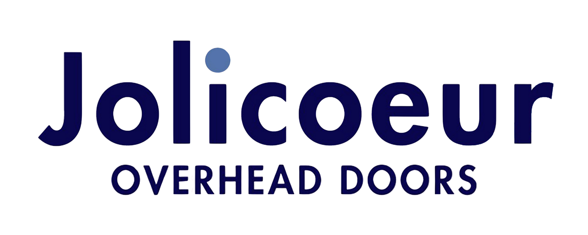 Jolicoeur Overhead Doors logo in dark blue text on a white background