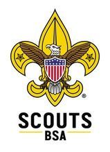 Boy Scouts of America logo: gold fleur-de-lis, eagle with shield, wings outstretched, 