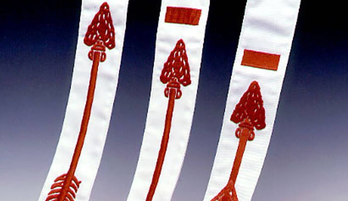 Order of the Arrow honor desgination sashes for Ordeal, Brotherhood and Vigil