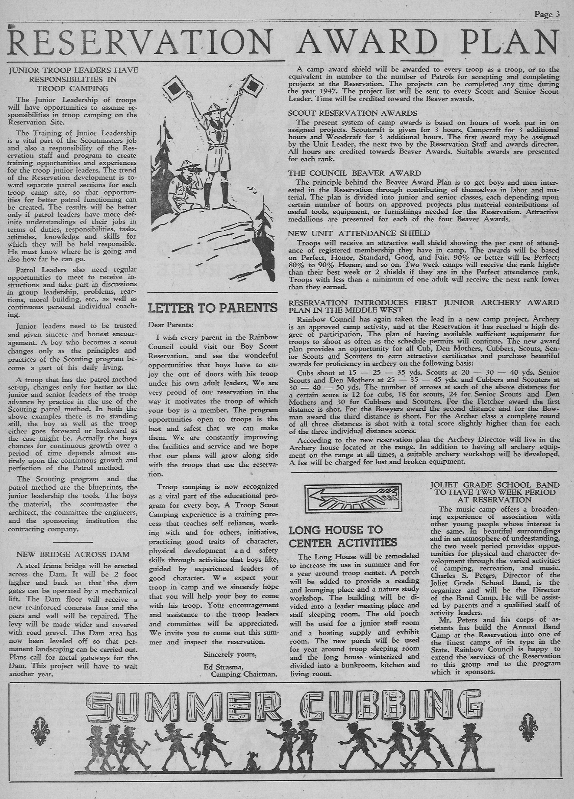 A newspaper page with text and illustrations on a