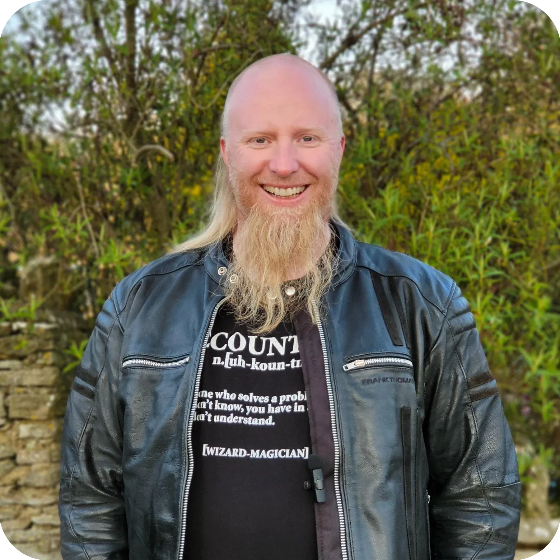 Pat van Aalst stood outside wearing a black shirt and black jacket
