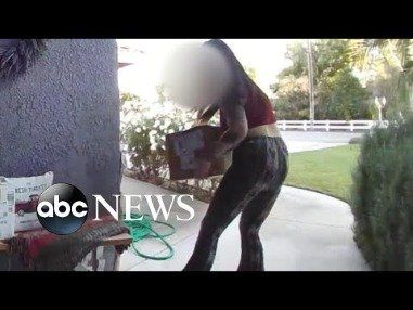 Female Stealing a Package Female Stealing a Package