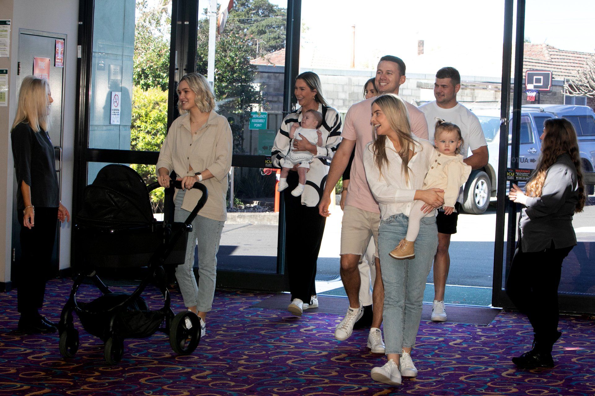 a family entering  Albion Park Bowling Club