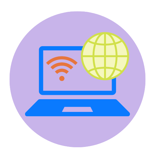 Gig Internet for Your Business An icon of a laptop with a globe on the screen