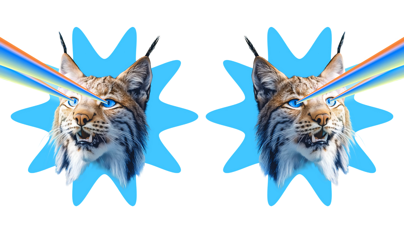 Lynx with rainbow lasers A lynx with a rainbow coming out of its eyes