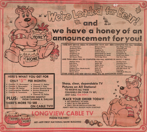Vintage ad for Longview Cable TV Vintage ad for Longview Cable TV