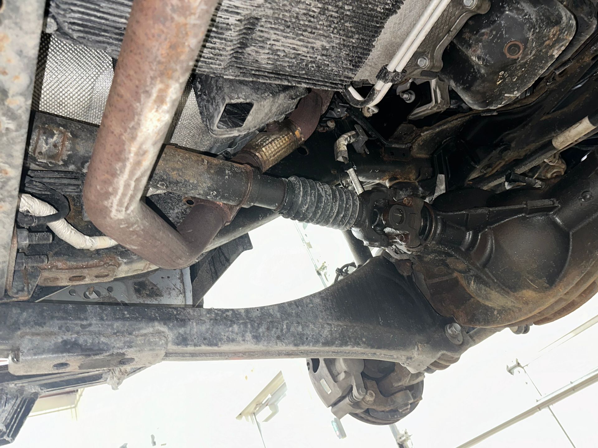 A close up of the underside of a car. | Lou's Car Care Center, Inc.