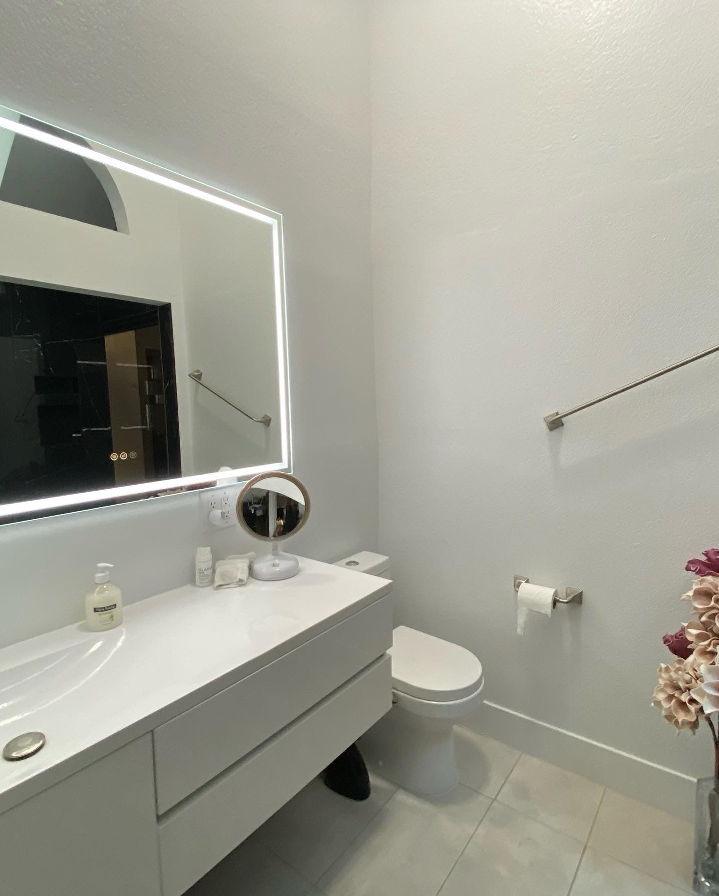 Modern bathroom with glass shower