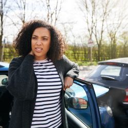 Person with Whiplash injury from an Auto Accident