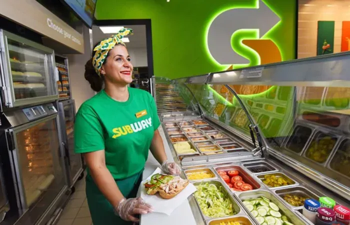 Subway restaurant franchise store interior and branding
