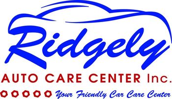 Logo: Blue car outline above 