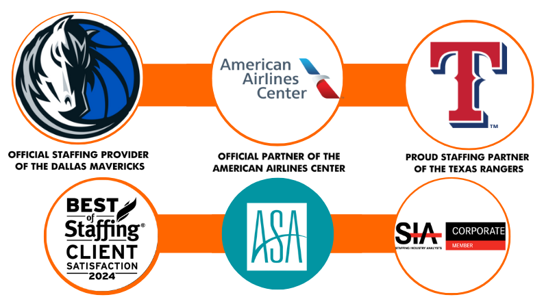 Logos for american airlines center and the dallas mavericks
