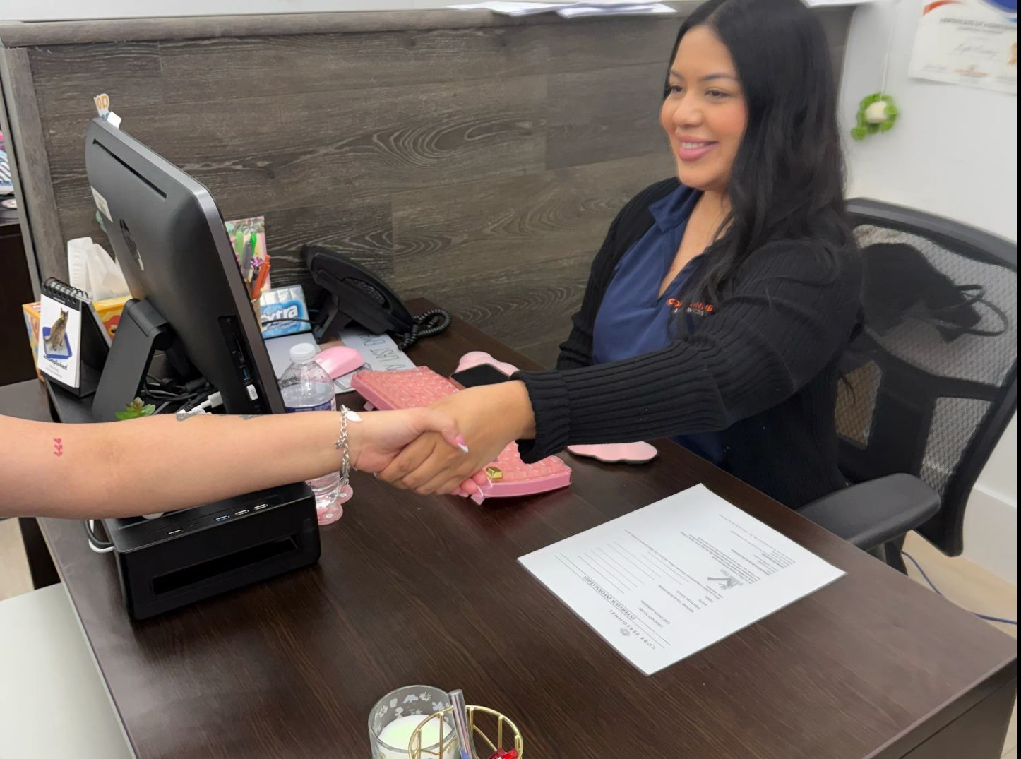 Recruiter shaking hands with a candidate.