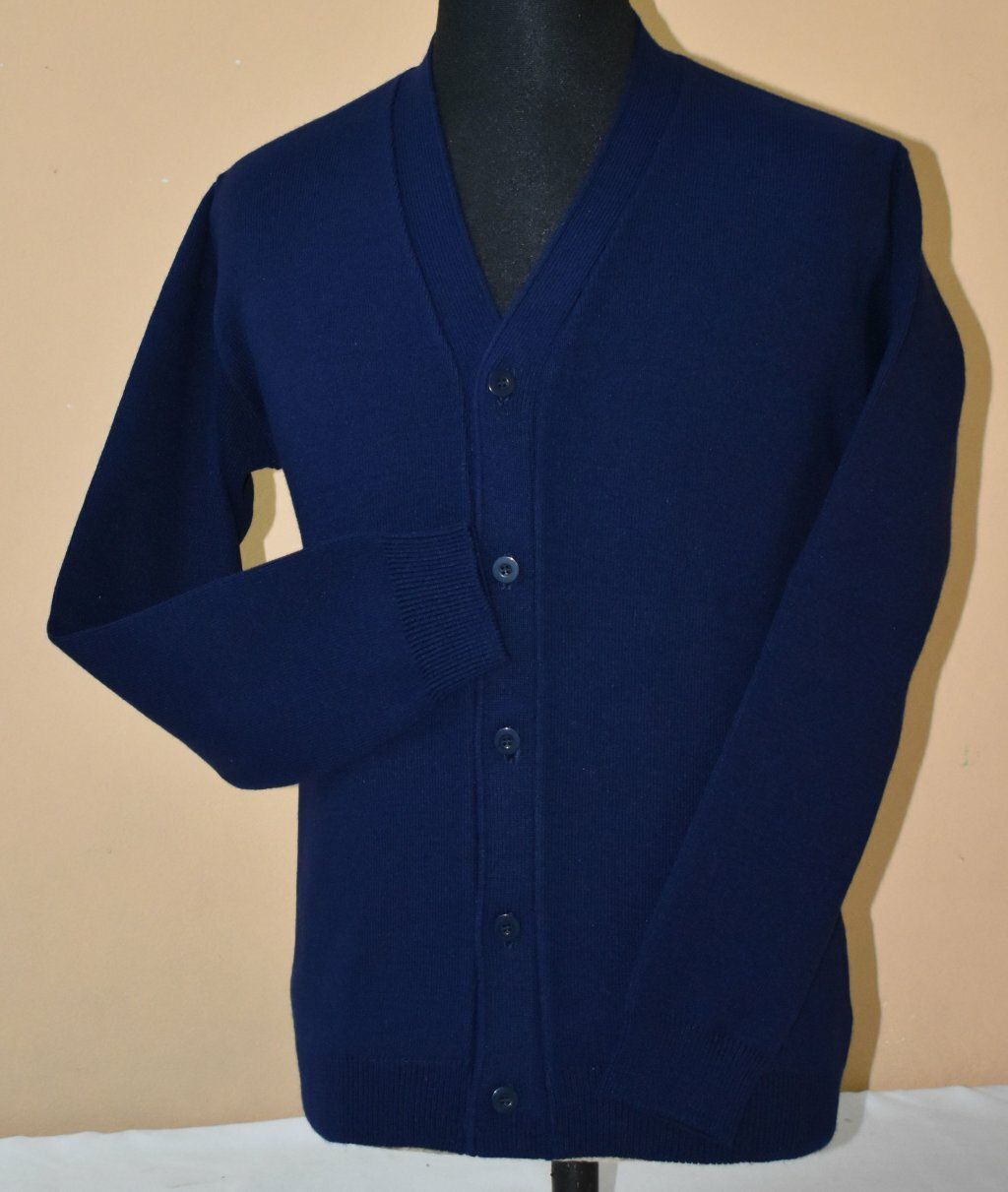 Cárdigan Col. Liso Azul M.