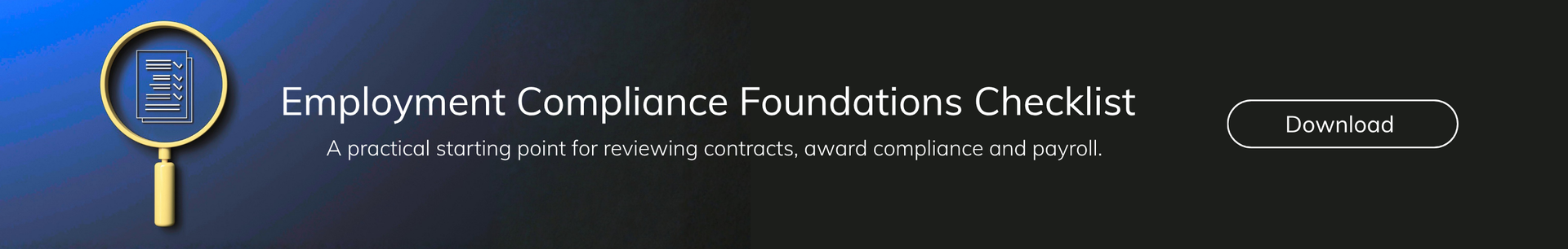 Hand placing block on a stack with icons. Text: Pre-termination Checklist. Button: Learn More. Blue background.