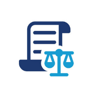 Document icon with scales of justice.