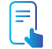 Document with a finger pointing to it, depicted in shades of blue.