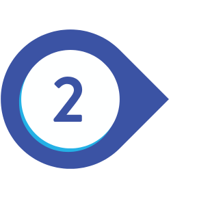 Blue marker with number 2 inside.