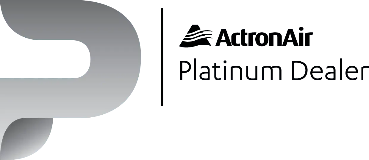 ActronAir Platinum Dealer logo in black and gray on a white background