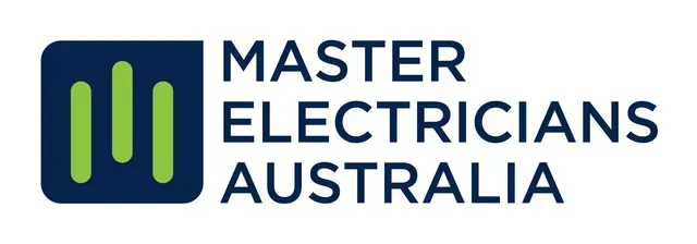 Master Electricians Australia logo with navy and green icon and text
