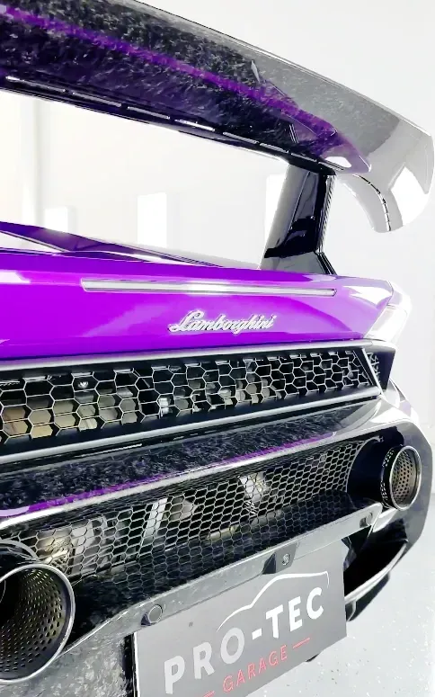 PPF applied to Lamborghini Huracan Performante showing the tail lights.