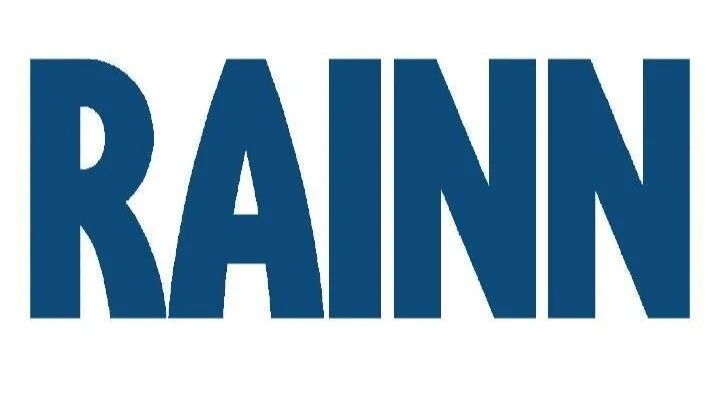 RAINN text logo, in bold blue sans-serif font.