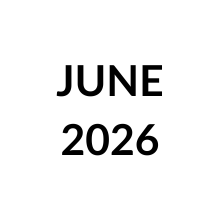 Black text reading “JUNE 2026” on a white background