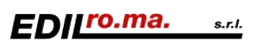 Logo di EDILro.ma. srl con testo nero, rosso e grigio su sfondo bianco.