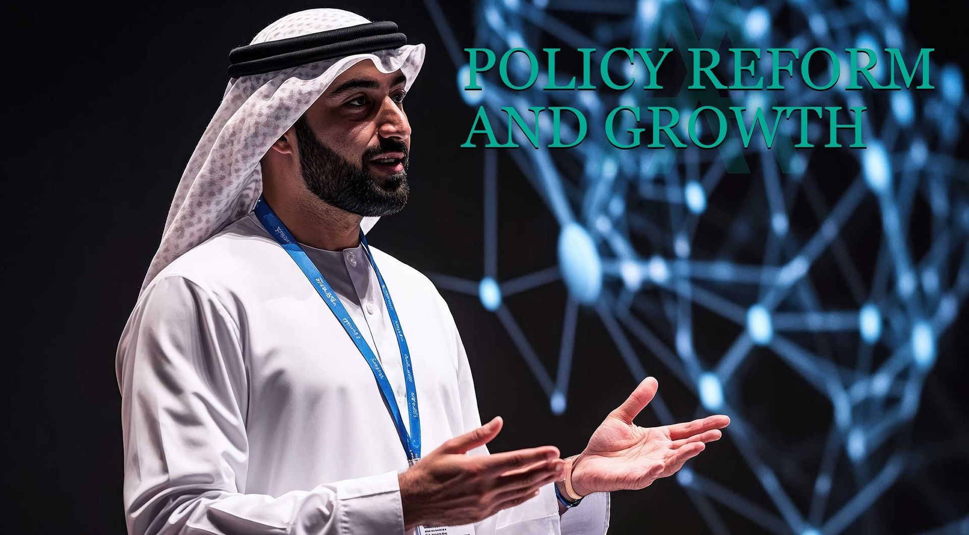 Leader discussing policy reform and economic growth opportunities in the UAE for 2025