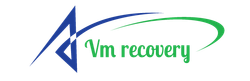 A blue and green logo for vm recovery