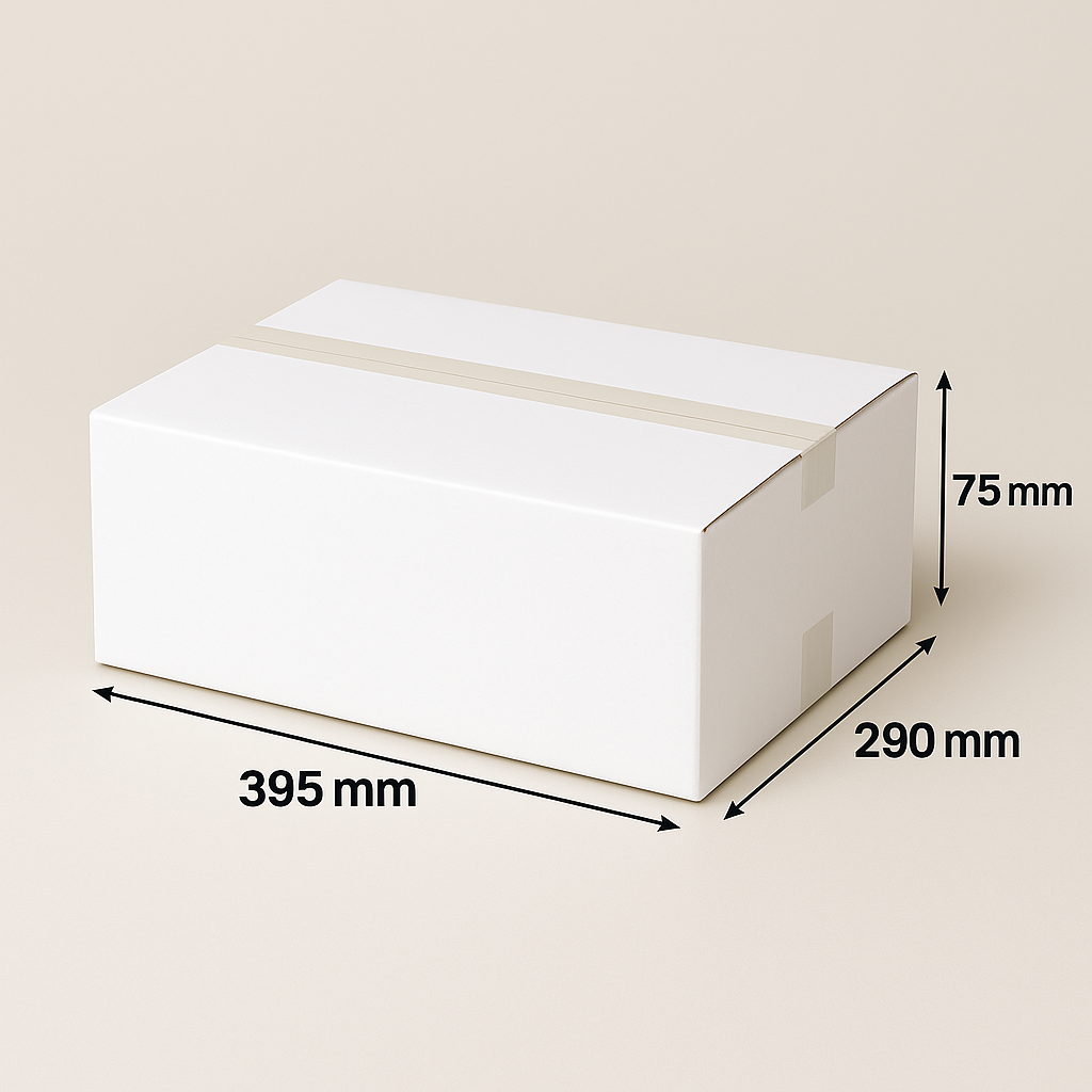 Witte kartonnen dozen 395x290x75mm