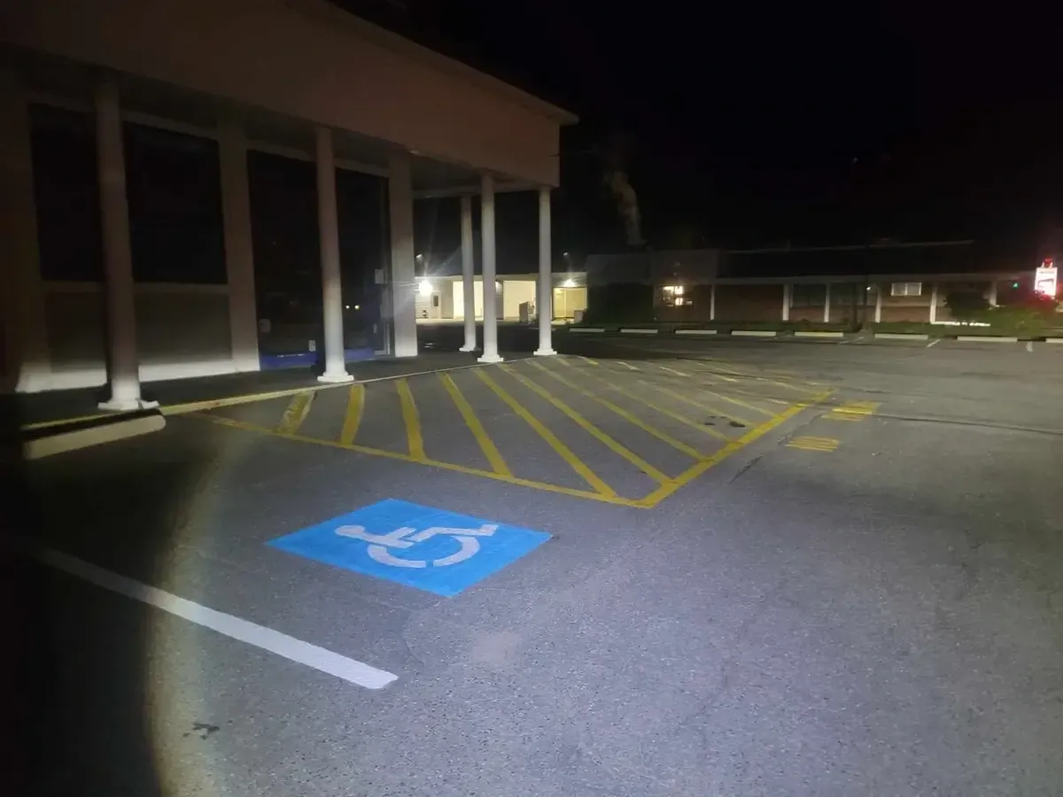 ADA markings on commercial parking lot