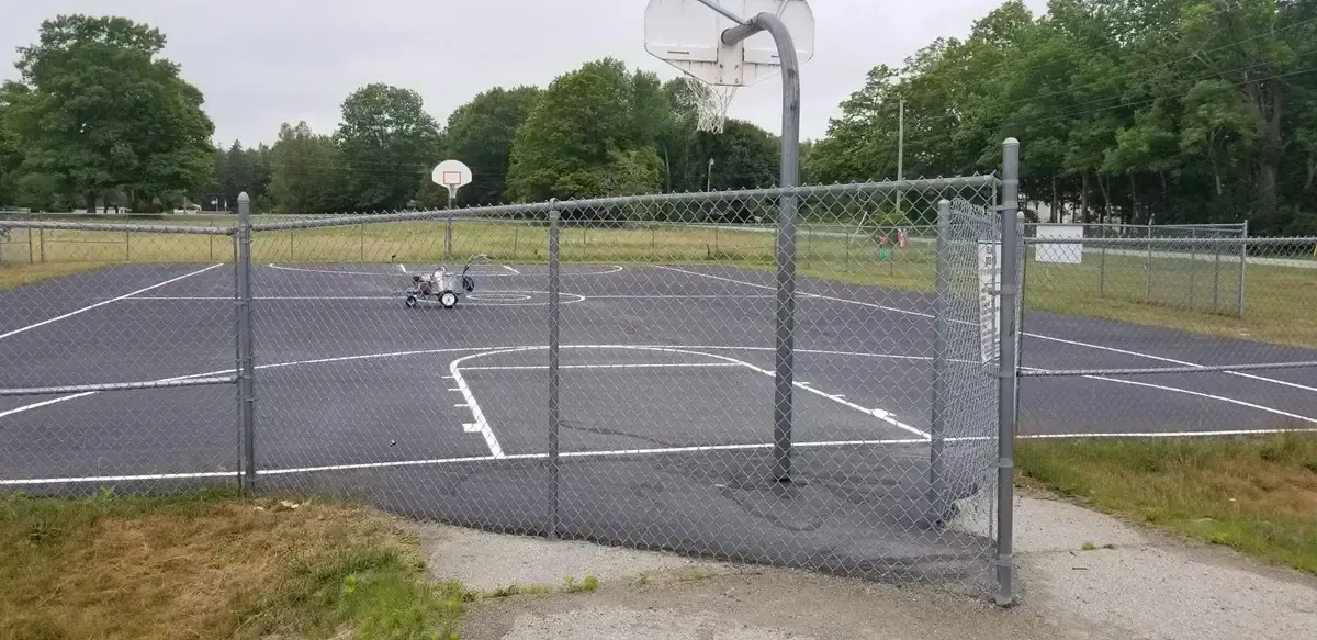 line striping an outdoor sports court
