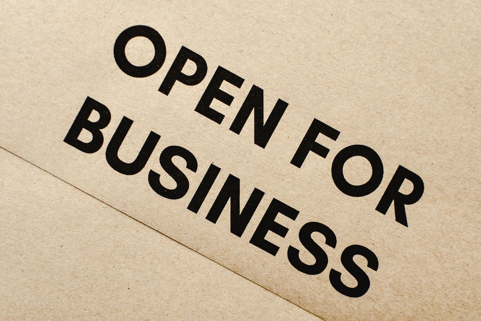 Open for business