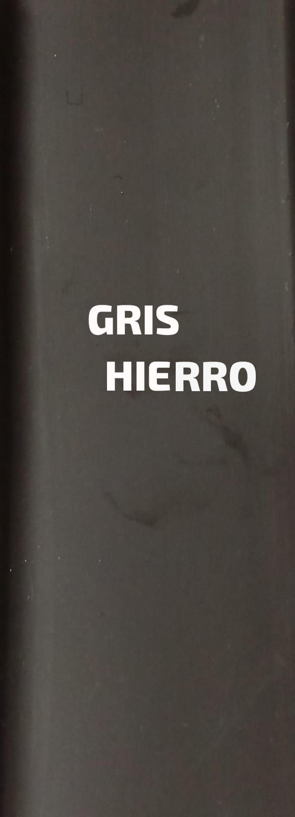Un fondo negro con las palabras gris hierro en él