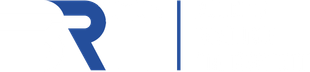 Building Resource Management Logo a blue letter p is standing next to a white line on a white background .