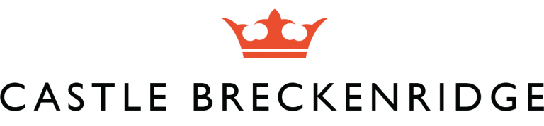 a logo for castle breckenridge with a red crown
