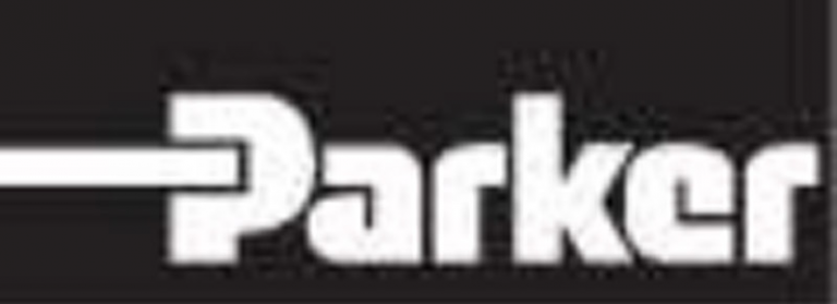 a white parker logo on a black background