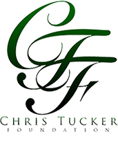 The logo for the chris tucker foundation is green and black