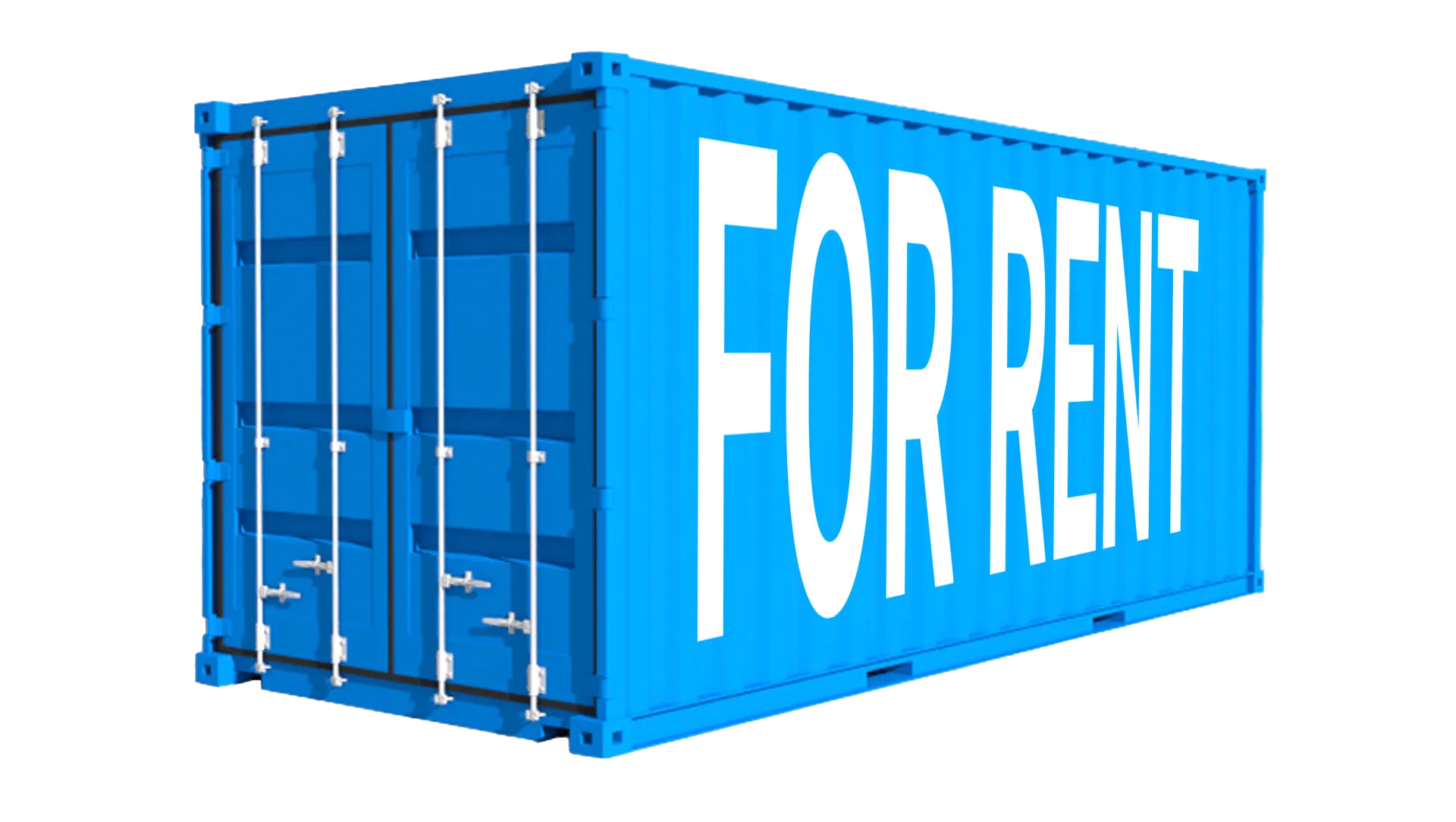 Blue shipping container with 