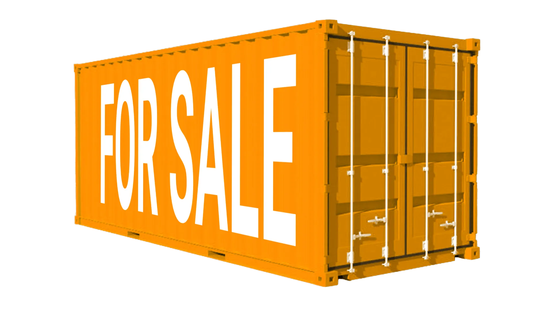 Orange shipping container with 