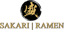 Sakari Ramen logo with a black circle and gold Japanese character above the restaurant name.