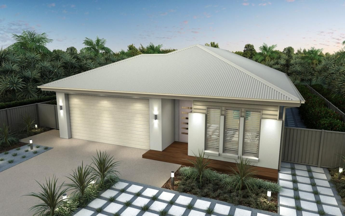 Modern House With Colorbond Metal Roof And Tiled Garden — Sattin's Metal Roofing In Avondale, NSW