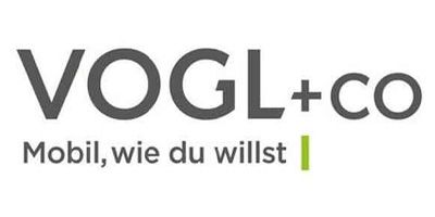 VOGL+co logo with the slogan “Mobil, wie du willst” in gray and green