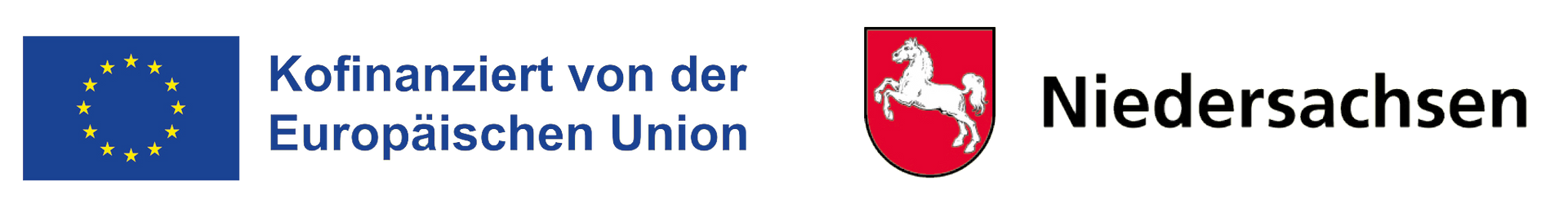 Das Bild zeigt das Logo von Niedersachsen mit dem Text Finanzierung durch von der Europäischen Union